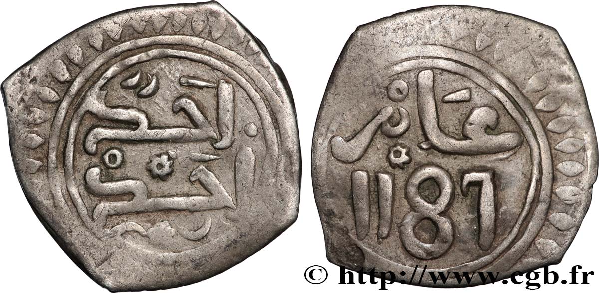 MAROC - (SIDI) MOHAMMED III 1 Dirham AH 1187 (1773) Sans atelier TTB 
