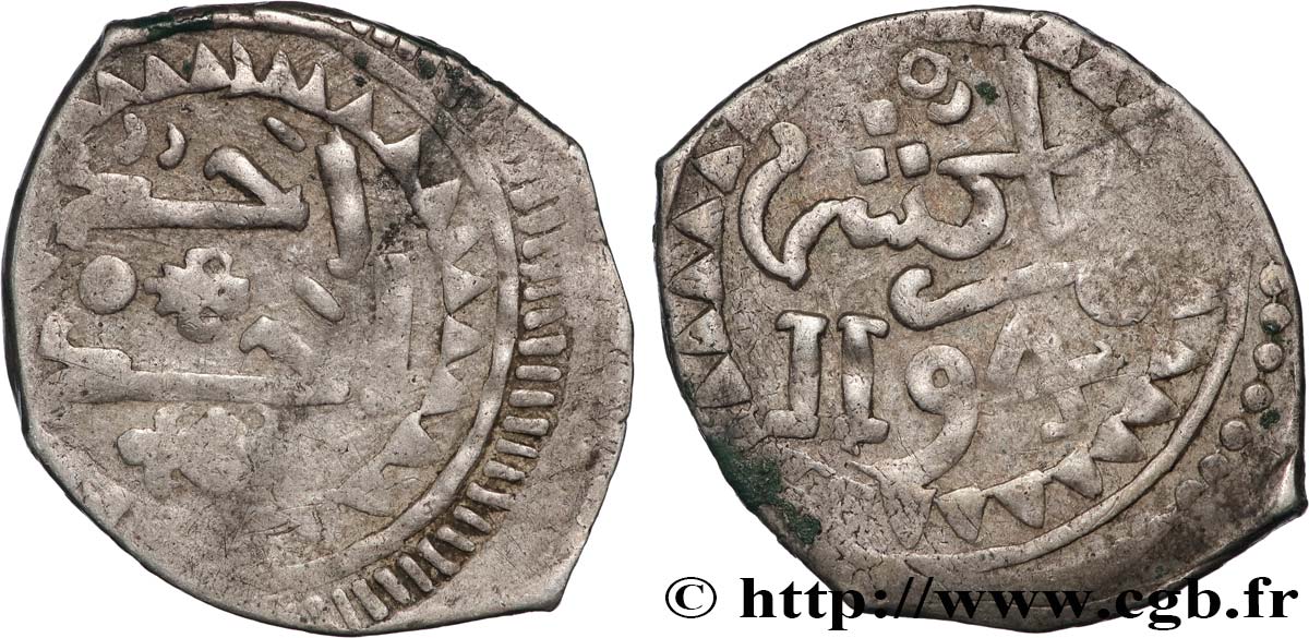 MOROCCO - (SIDI) MOHAMMED III 1 Dirham AH 1194 (1780) Marrakech VF 