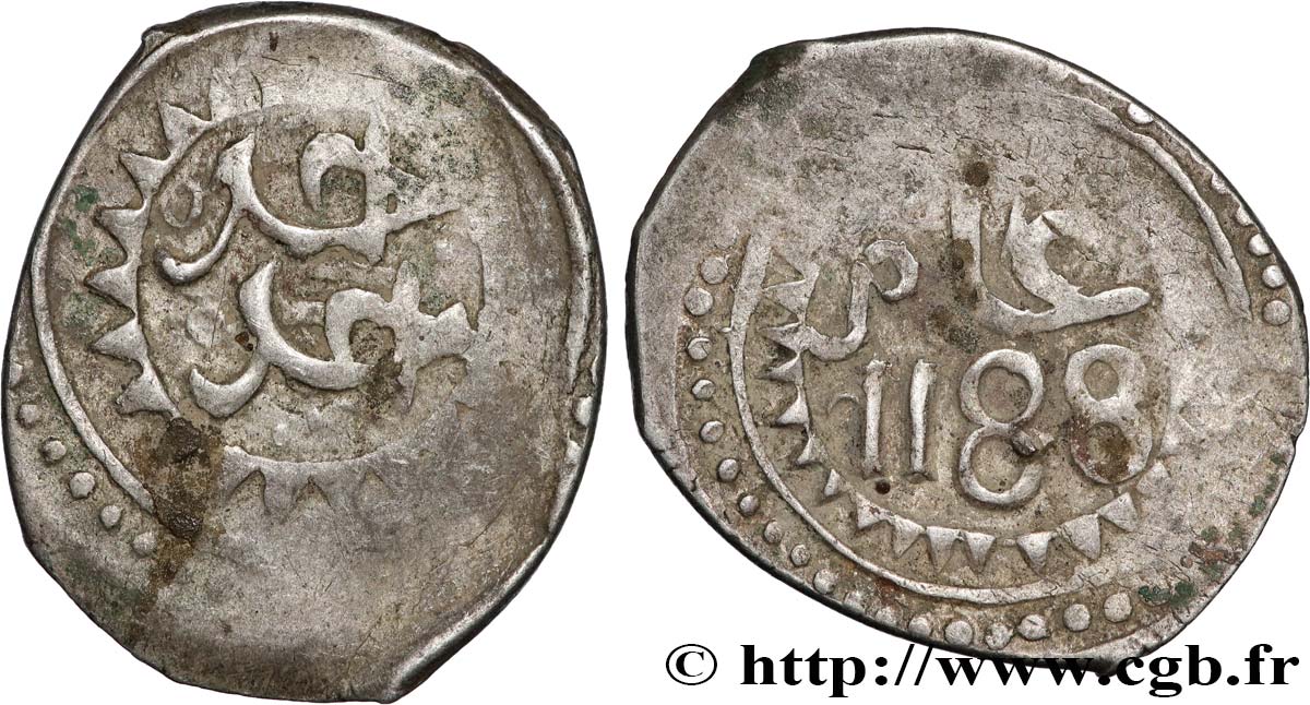 MARRUECOS - (SIDI) MOHAMMED III 1 Dirham AH 1188 (1774) Sans atelier BC 