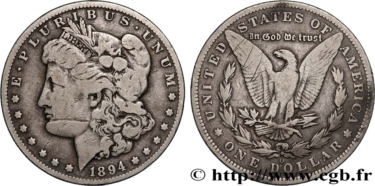 ÉTATS-UNIS D AMÉRIQUE 1 Dollar Morgan 1894 Nouvelle-Orléans TB+ 