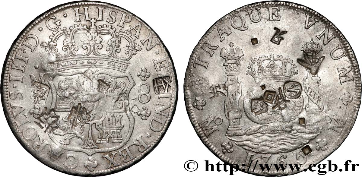 MESSICO - CARLO III 8 Reales  1765 Mexico BB 