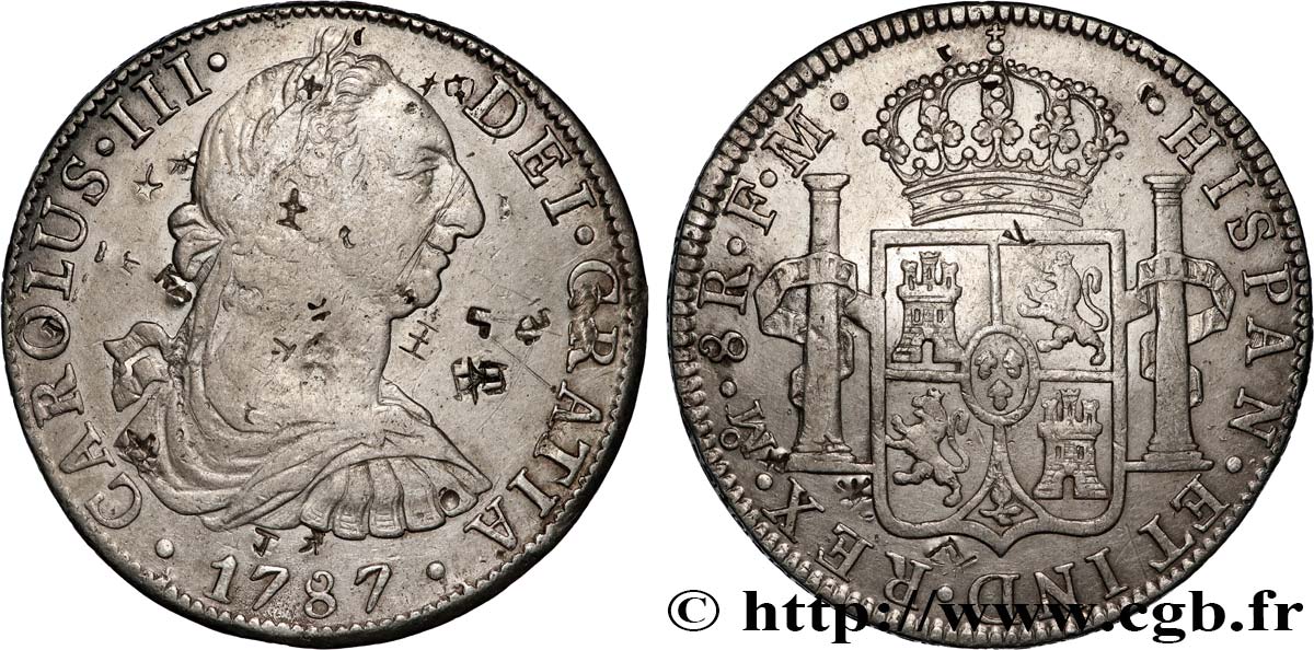 MEXIQUE - CHARLES III 8 Reales 1787 Mexico TTB 