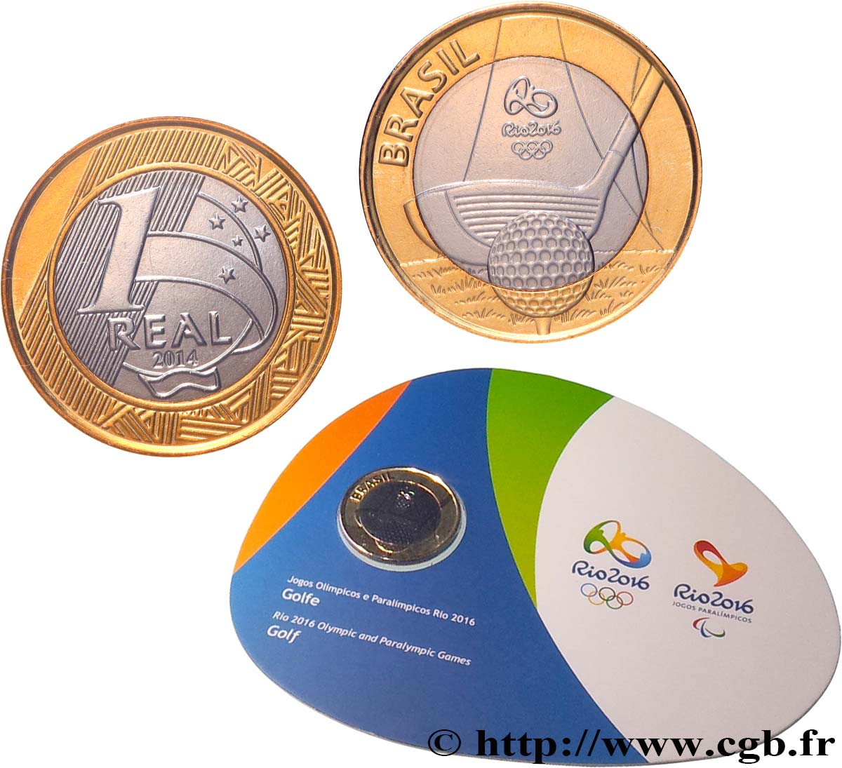 BRÉSIL 1 Real Jeux Rio 2016 : Golf 2014  FDC 