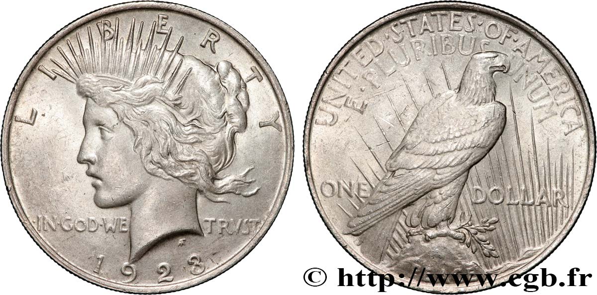 ESTADOS UNIDOS DE AMÉRICA 1 Dollar type Peace 1923 Philadelphie MBC+ 