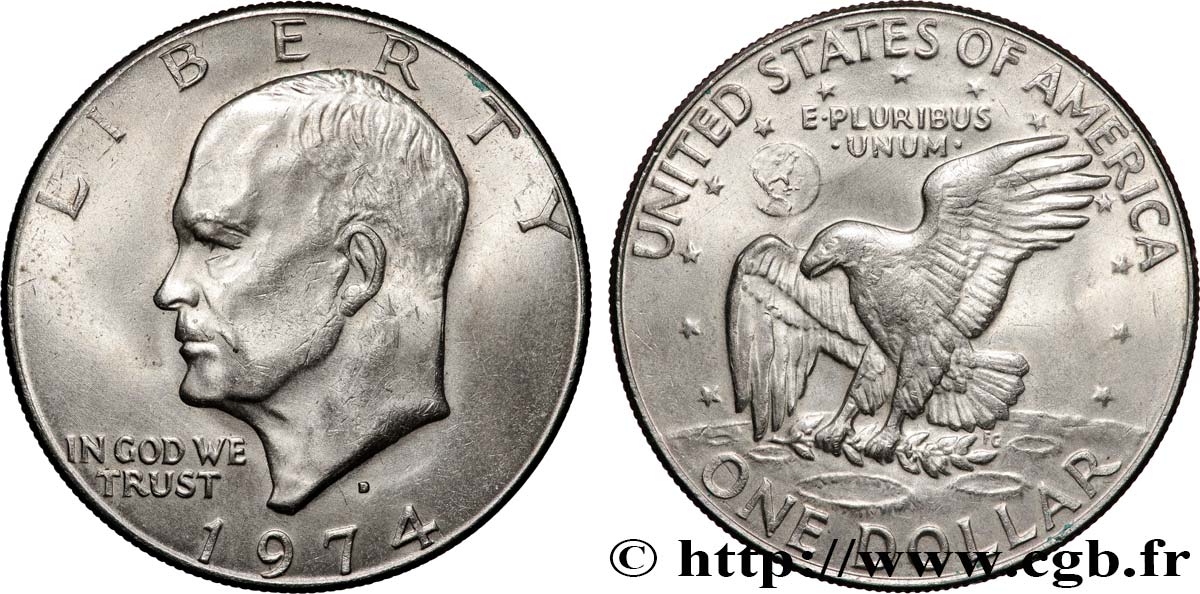 ÉTATS-UNIS D AMÉRIQUE 1 Dollar Eisenhower  1974 Denver SUP 