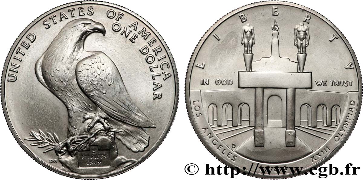 VEREINIGTE STAATEN VON AMERIKA 1 Dollar Proof J.O. de Los Angeles 1984 Denver fST 