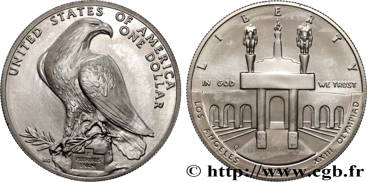 UNITED STATES OF AMERICA 1 Dollar Proof J.O. de Los Angeles 1984 Philadelphie MS 