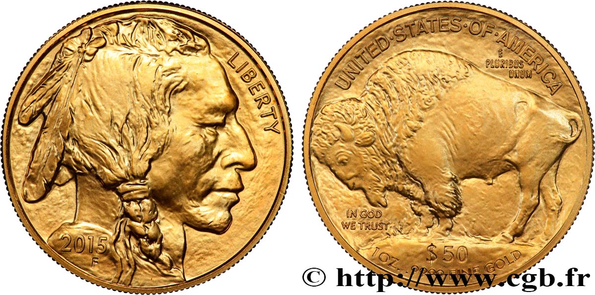 GOLD-, PALLADIUM- UND PLATIN-INVESTITIONEN 50 Dollars 1 Oz “American Buffalo” 2015  fST 