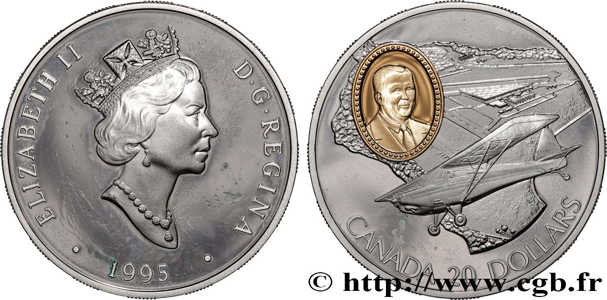 CANADá
 20 Dollars proof Elisabeth II - Fleet 80 Cannuck 1995  SC 