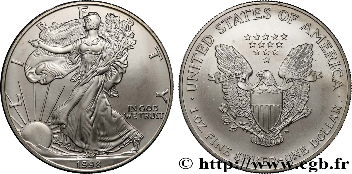 VEREINIGTE STAATEN VON AMERIKA 1 Dollar Silver Eagle 1998 Philadelphie VZ 