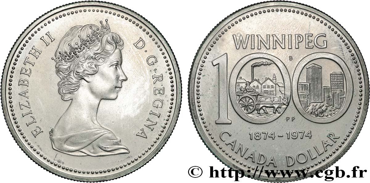 CANADA 1 Dollar Centenaire de Winnipeg 1974  AU 