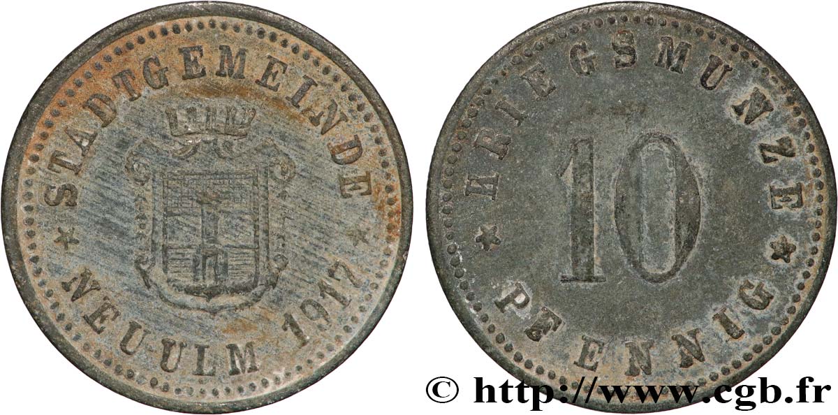 DEUTSCHLAND - Notgeld 10 Pfennig Neu-Ulm 1917  SS 