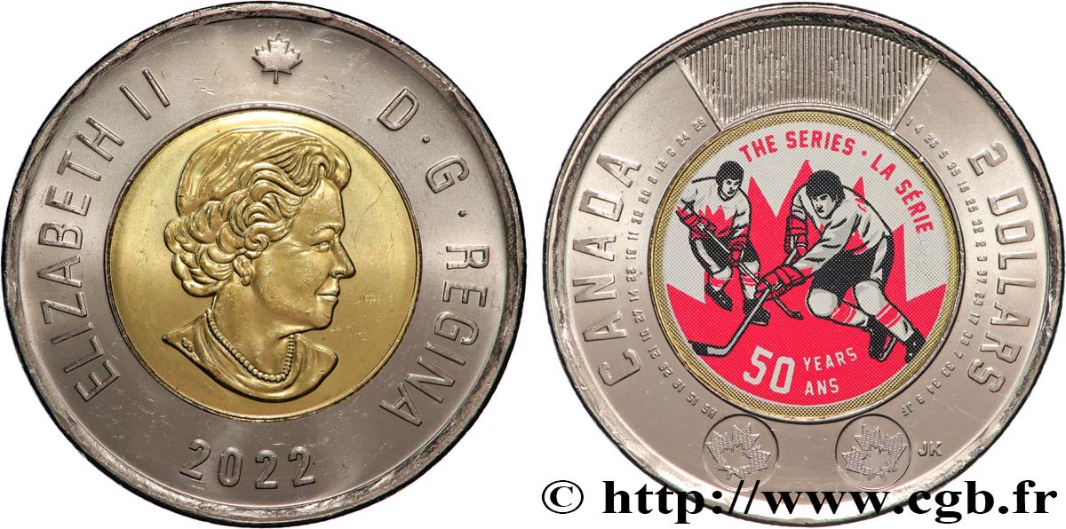 CANADA 2 Dollars 50ᵉ anniversaire de la Série du siècle 2022 Winnipeg MS 