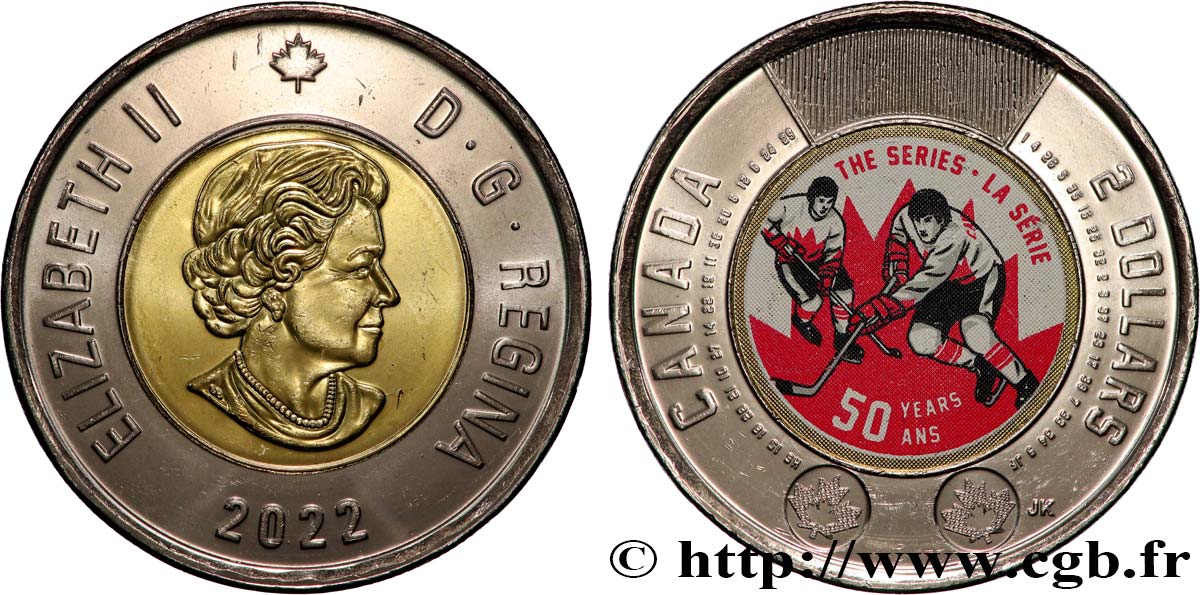 CANADA 2 Dollars 50ᵉ anniversaire de la Série du siècle 2022 Winnipeg MS 