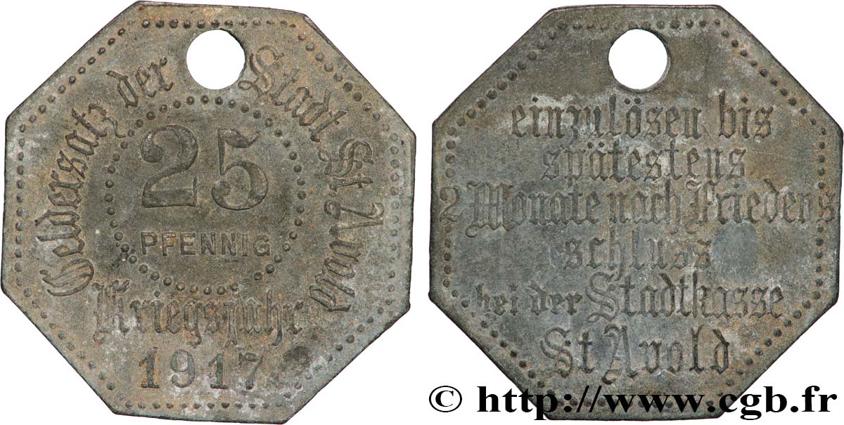 ALEMANIA - Notgeld 25 Pfennig St. Avold 1917  MBC 