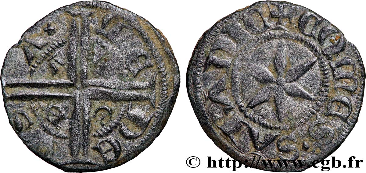 SAVOIE - COMTÉ DE SAVOIE - AMÉDÉE V Denier Piccolo du Piémont n.d.  TTB 