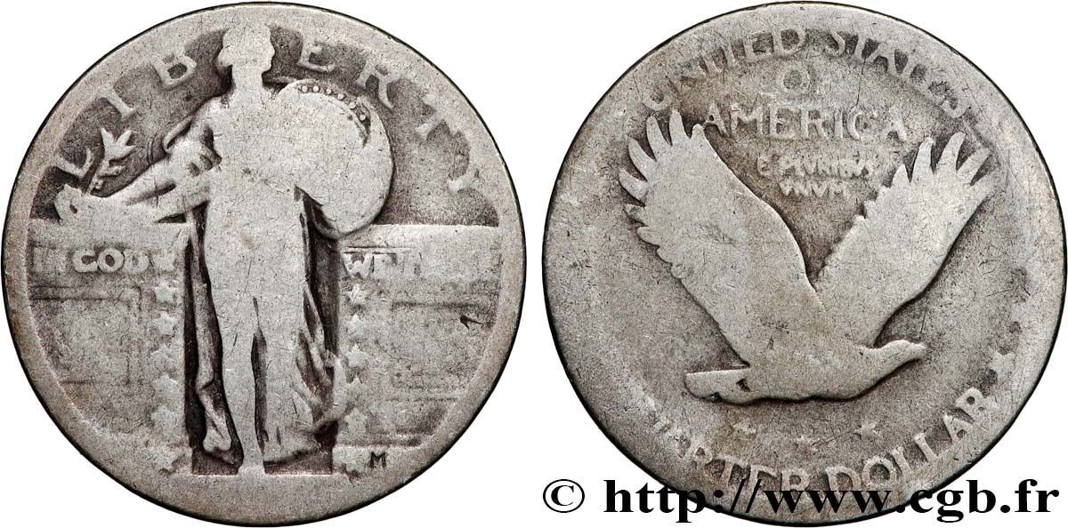 ÉTATS-UNIS D&nbsp;AMÉRIQUE 1/4 Dollar Liberté n.d. Philadelphie B+ 