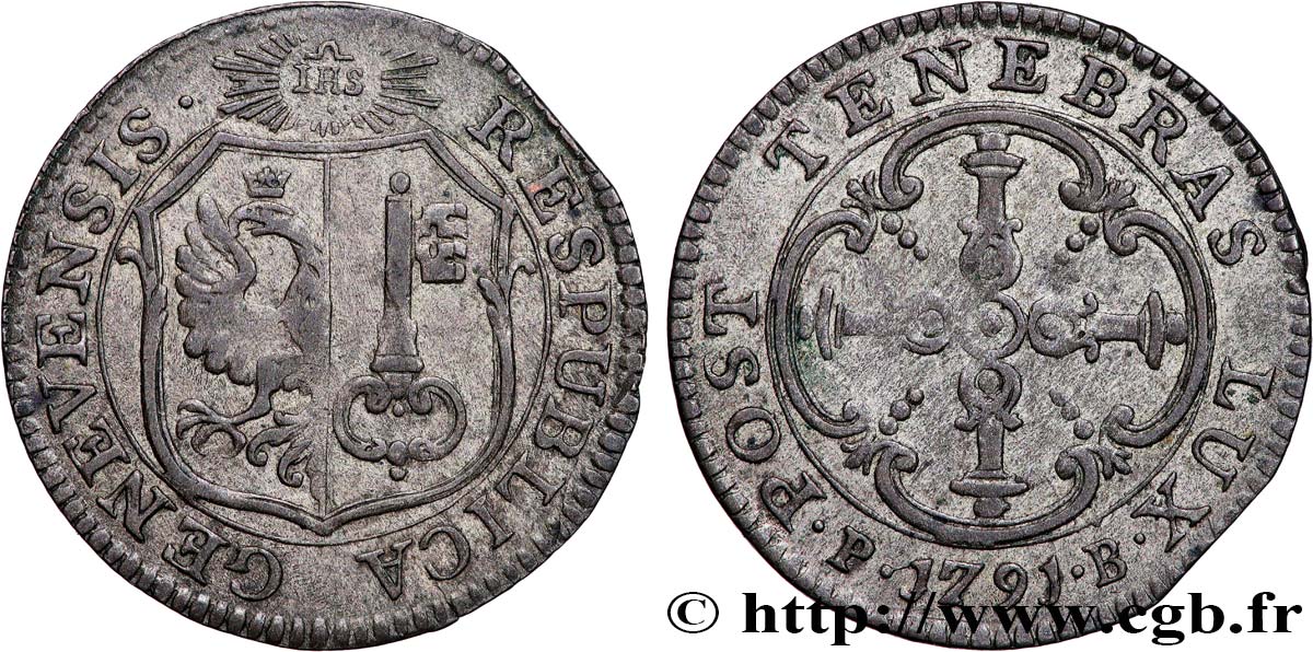 SVIZZERA - REPUBBLICA DE GINEVRA 3 Sols 1791  q.SPL 