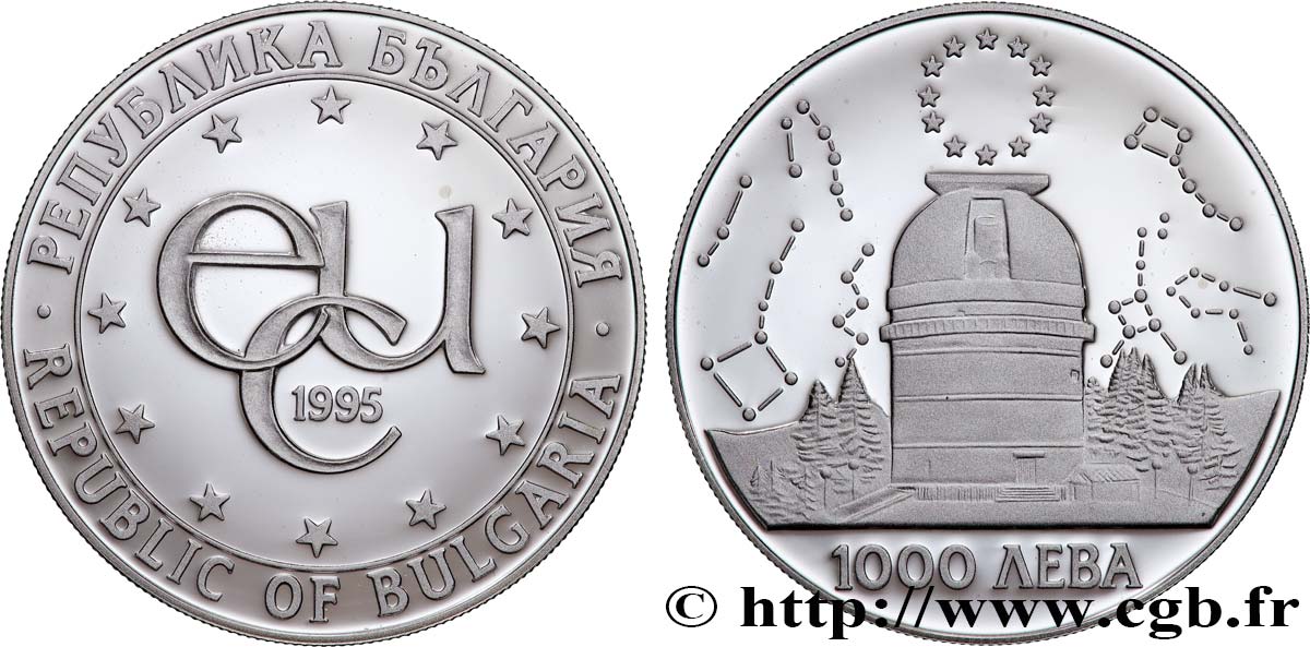 BULGARIA 1000 Leva Proof symbole ECU / Observatoire Rozhen 1995  MS 