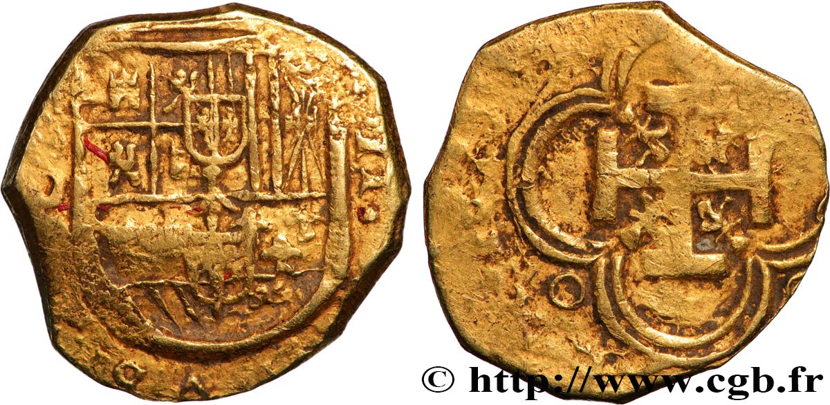 SPAIN - KINGDOM OF SPAIN - PHILIP II 2 Escudos n.d. Indeterminé XF 