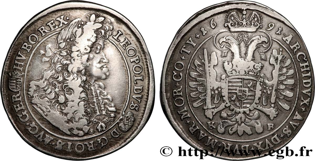 UNGHERIA - REGNO D UNGHERIA - LEOPOLDO I Thaler 1691 Kremnitz q.BB 