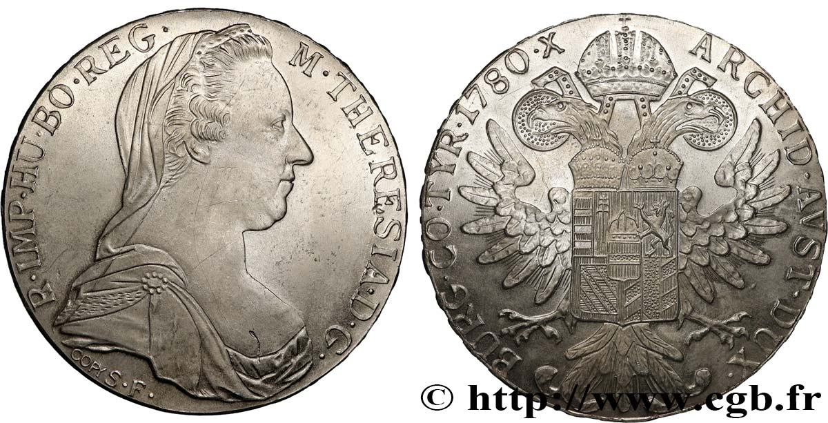 ÖSTERREICH 1 Thaler (REFRAPPE) Marie-Thérèse 1780 Vienne VZ 