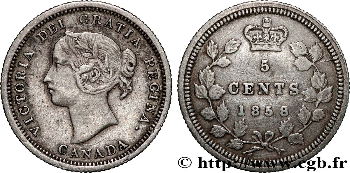 KANADA 5 Cents Victoria 1858  SS 