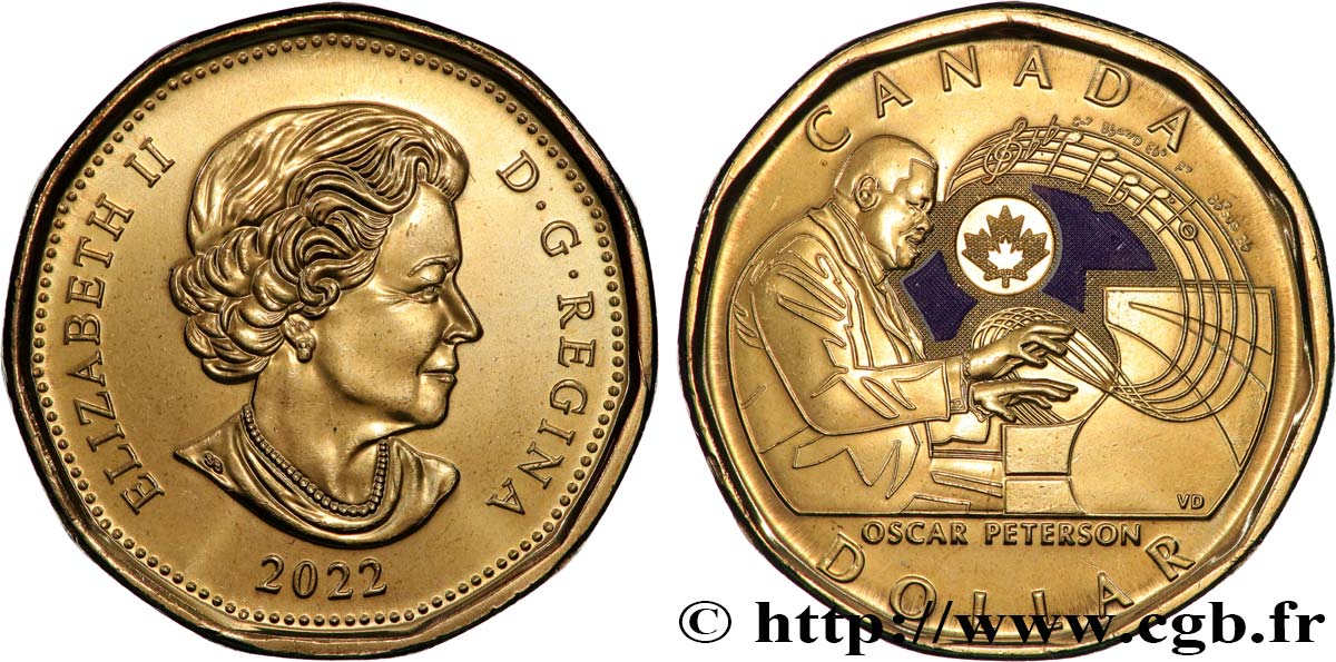 CANADA 1 Dollar Hommage à Oscar Peterson 2022 Winnipeg SPL 