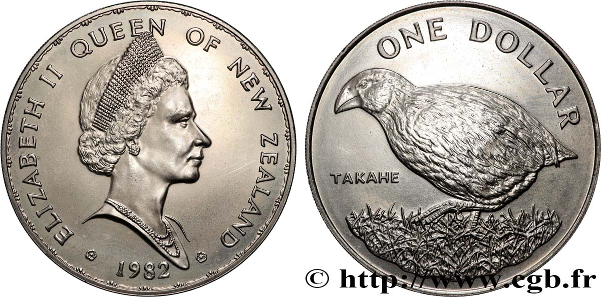 NUEVA ZELANDA
 1 Dollar Takahe (oiseau) 1982  SC 