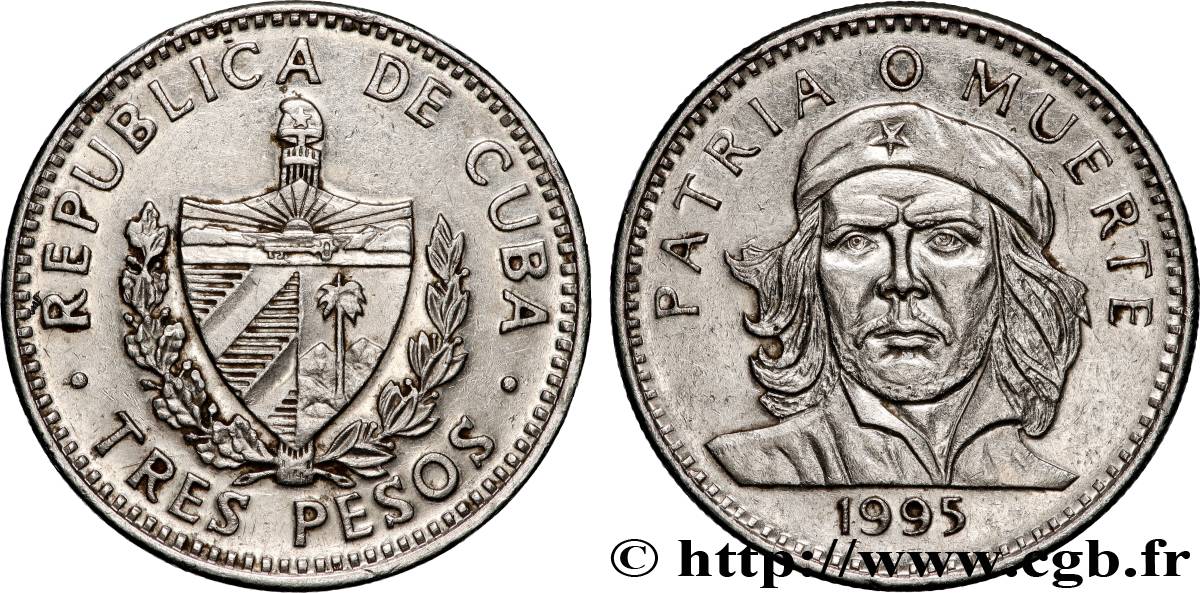 CUBA 3 Pesos Ernesto “Che” Guevara 1995  SUP 