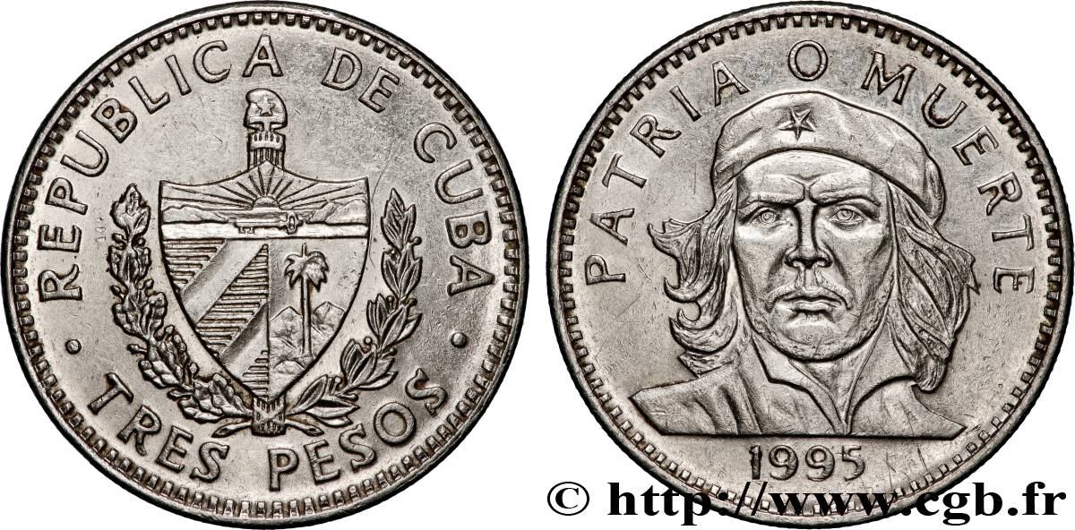 CUBA 3 Pesos Ernesto “Che” Guevara 1995  SUP 