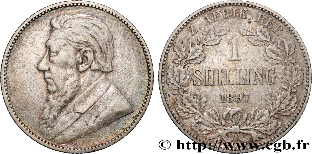 SUDÁFRICA 1 Shilling Kruger 1897  BC+ 