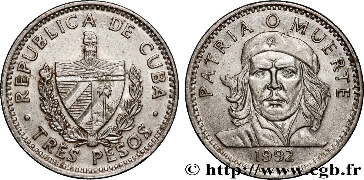 KUBA 3 Pesos Ernesto “Che” Guevara 1992  VZ 