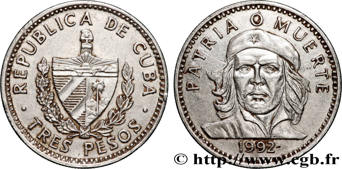 CUBA 3 Pesos Ernesto “Che” Guevara 1992  EBC 