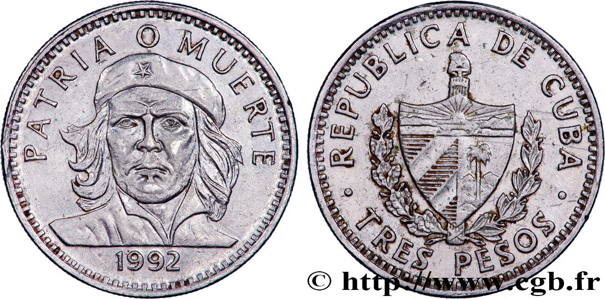 KUBA 3 Pesos Ernesto “Che” Guevara 1992  VZ 