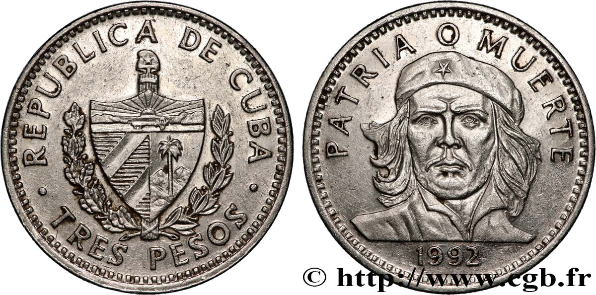 CUBA 3 Pesos Ernesto “Che” Guevara 1992  SPL 