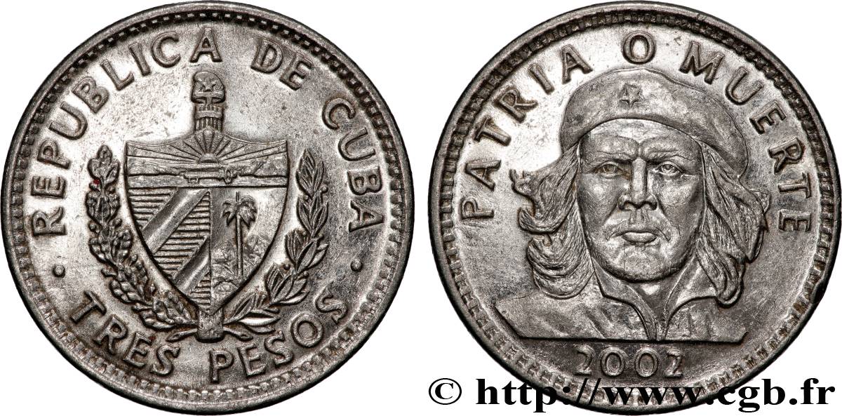 CUBA 3 Pesos Ernesto “Che” Guevara 2002  SUP 