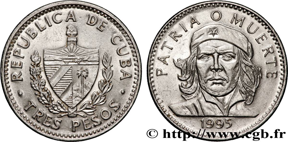 CUBA 3 Pesos Ernesto “Che” Guevara 1995  SUP 