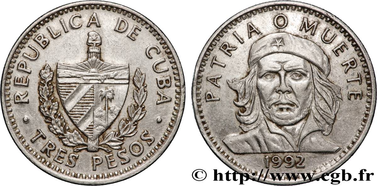 CUBA 3 Pesos Ernesto “Che” Guevara 1992  SPL 