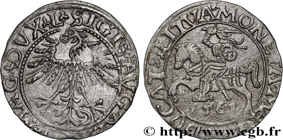 LIVONIA - GRAND DUCHY OF LITHUANIA - SIGISMUND II VASA Demi-gros 1563  XF 