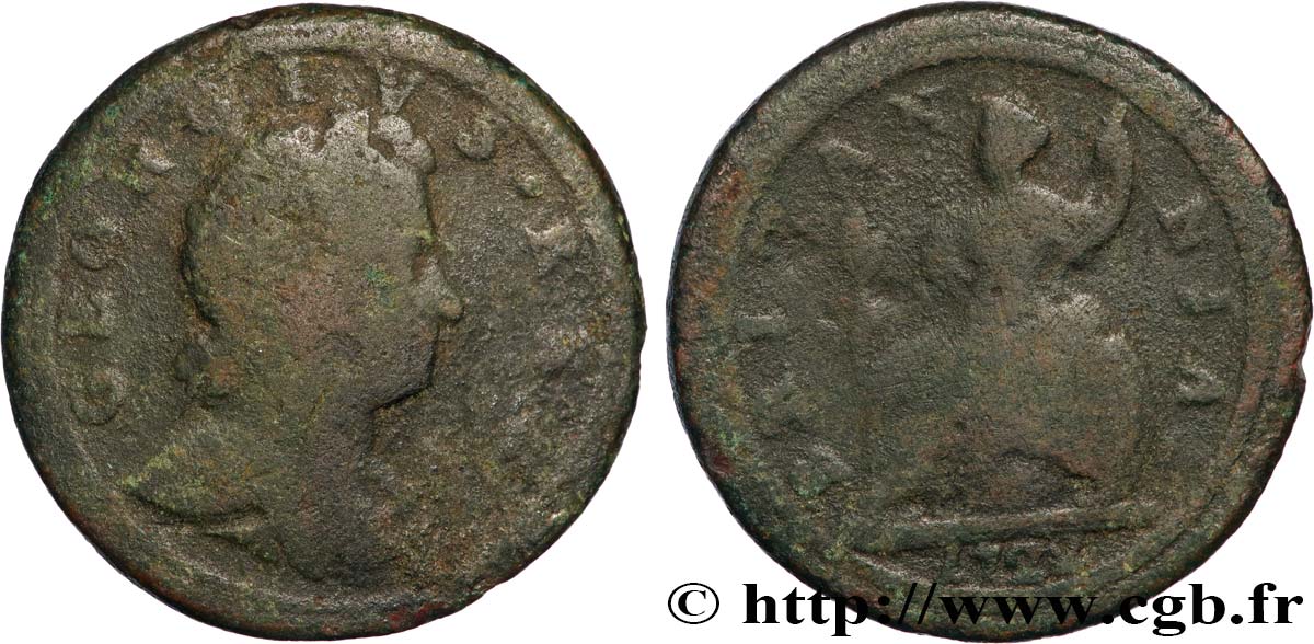 ROYAUME-UNI 1/2 Penny Georges Ier tête laurée 1722  B 