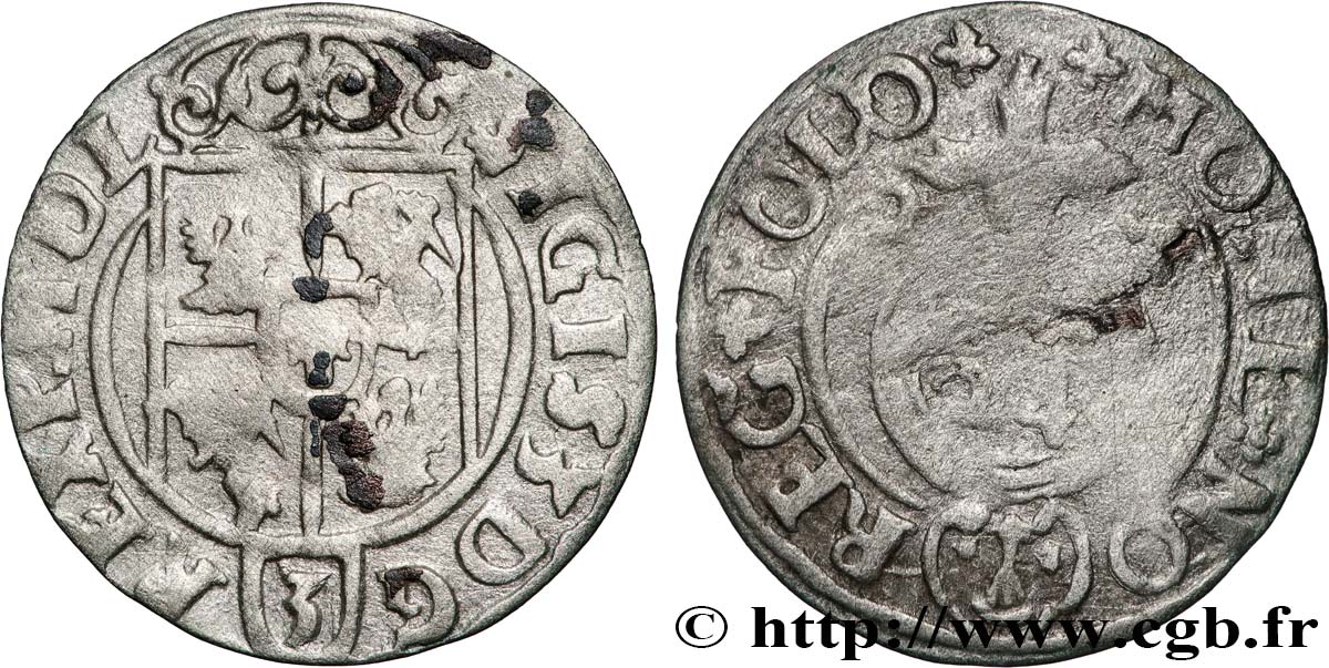 POLAND - SIGISMUND III VASA 1 Półtorak / 3 Polker / 1/24 Thaler Sigismond III Vasa 1623 Cracovie VF 