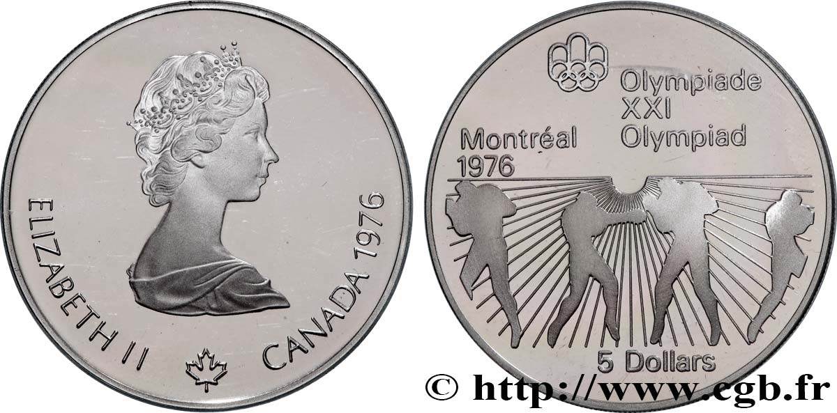 KANADA 5 Dollars Proof JO Montréal 1976 Boxe / Elisabeth II 1976  ST 