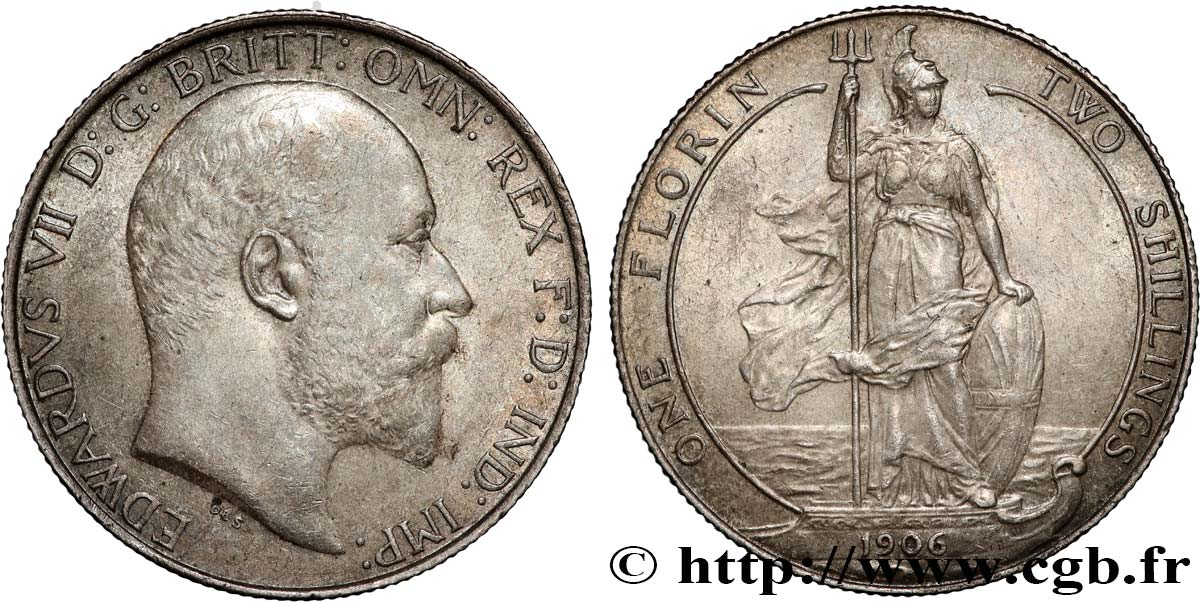 UNITED KINGDOM 1 Florin Edouard VII 1906  AU 