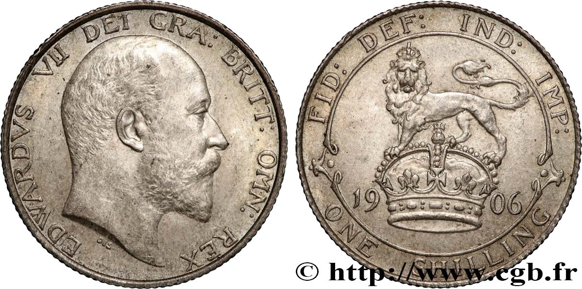 ROYAUME-UNI 1 Shilling Edouard VII 1906  TTB+ 