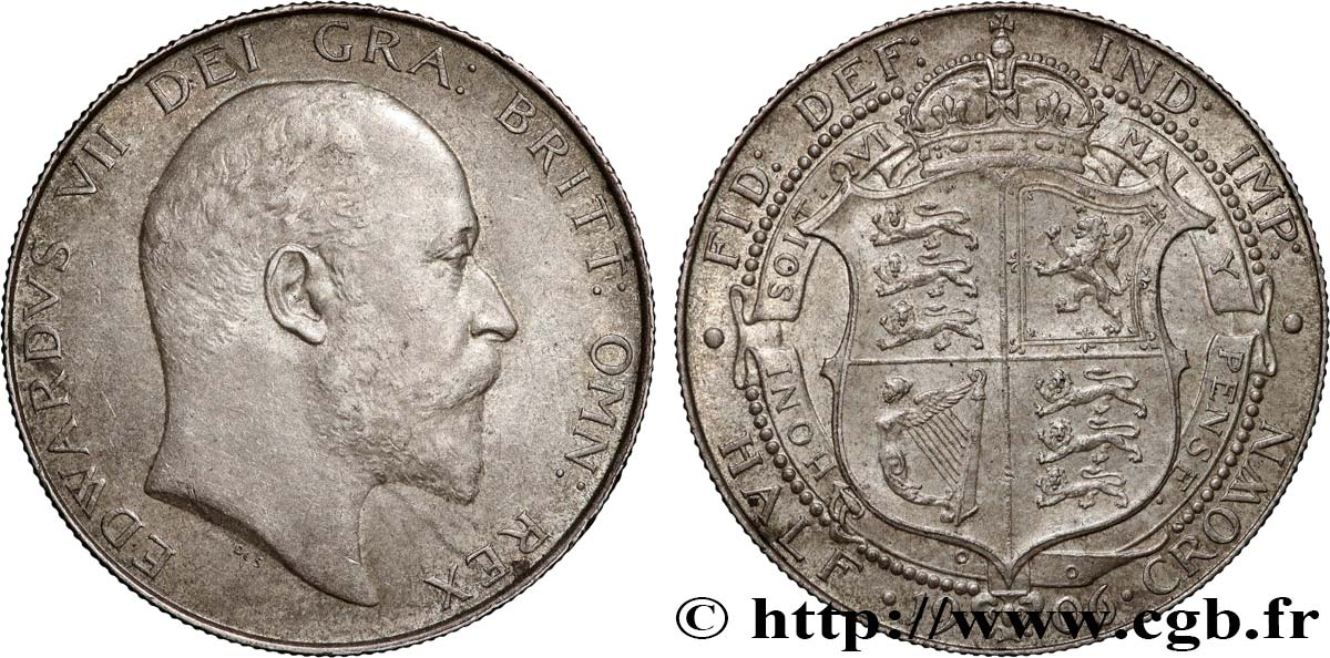 UNITED KINGDOM 1/2 Crown Edouard VII 1906  AU 