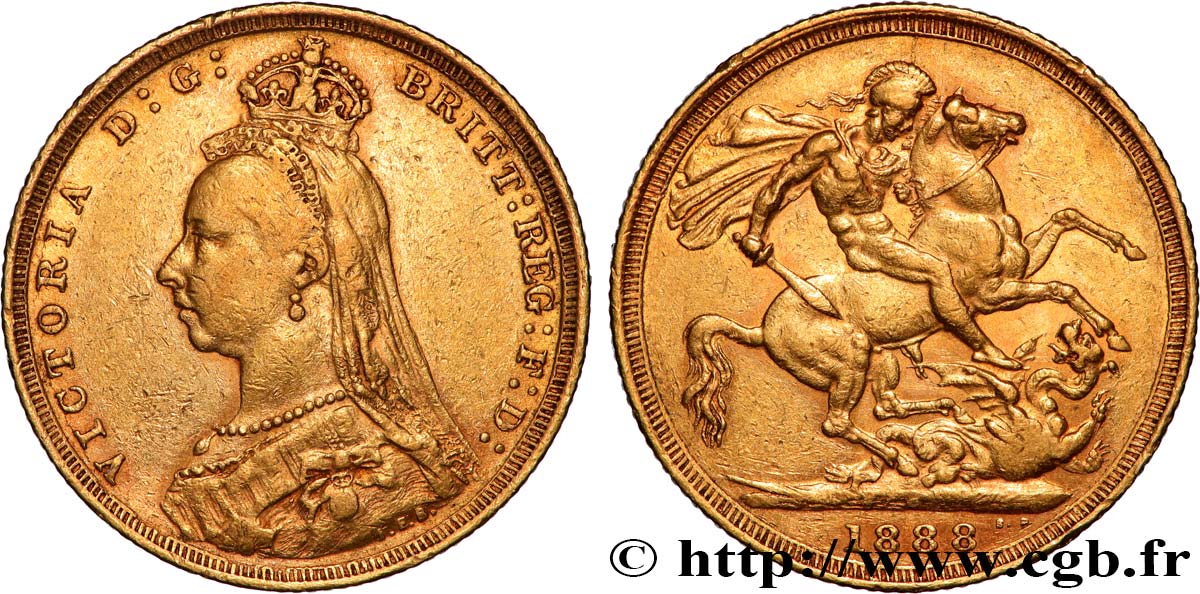 OR, PALLADIUM ET PLATINE INVESTISSEMENT 1 Souverain Victoria buste du jubilé 1888 Sydney TTB 
