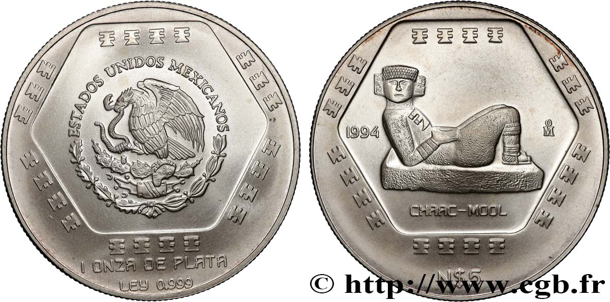 MEXICO 5 Nuevos Pesos civilisations précolombiennes - série Maya : Chac ...