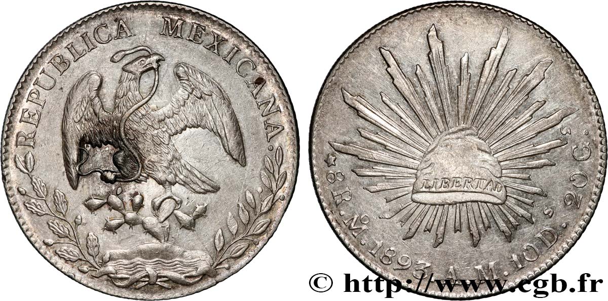 MÉXICO 8 Reales 1893 Mexico MBC+ 