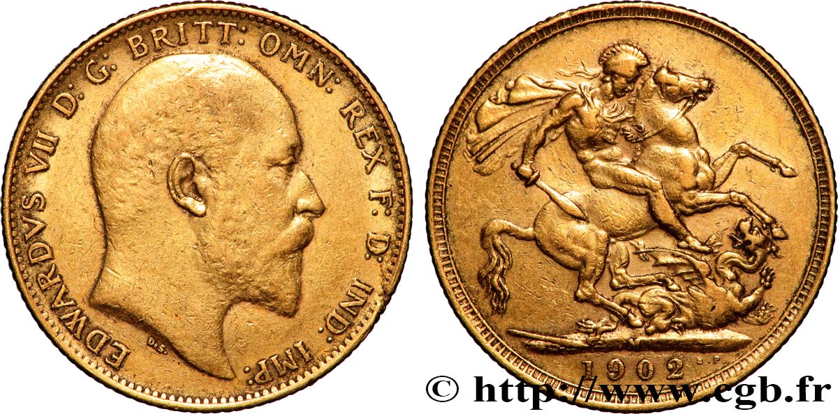 INVESTMENT GOLD 1 Souverain Edouard VII 1902 Melbourne BB 